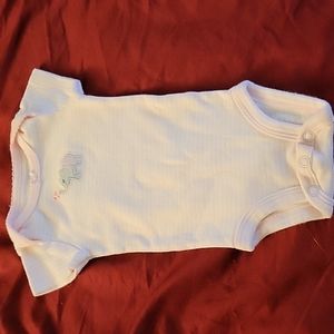Carter's Newborn Pink and white elephant onesie